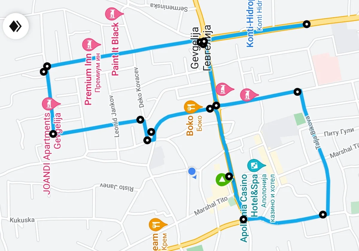 Мапа со улици и објавена траса за трките 5K и 10K во Гевгелија
